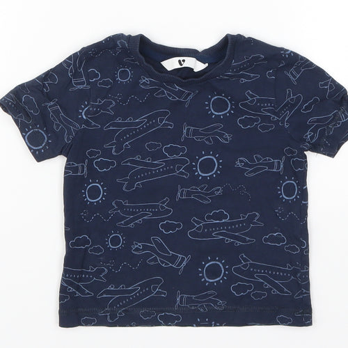 Very Boys Blue   Basic T-Shirt Size 12-18 Months  - Planes