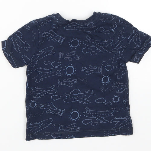 Very Boys Blue   Basic T-Shirt Size 12-18 Months  - Planes