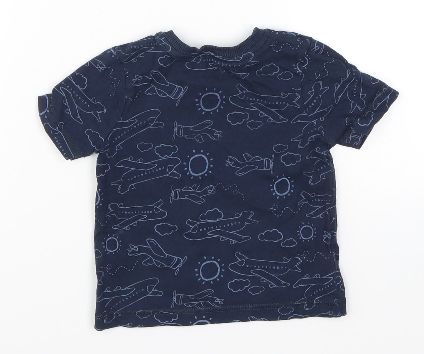 Very Boys Blue   Basic T-Shirt Size 12-18 Months  - Planes