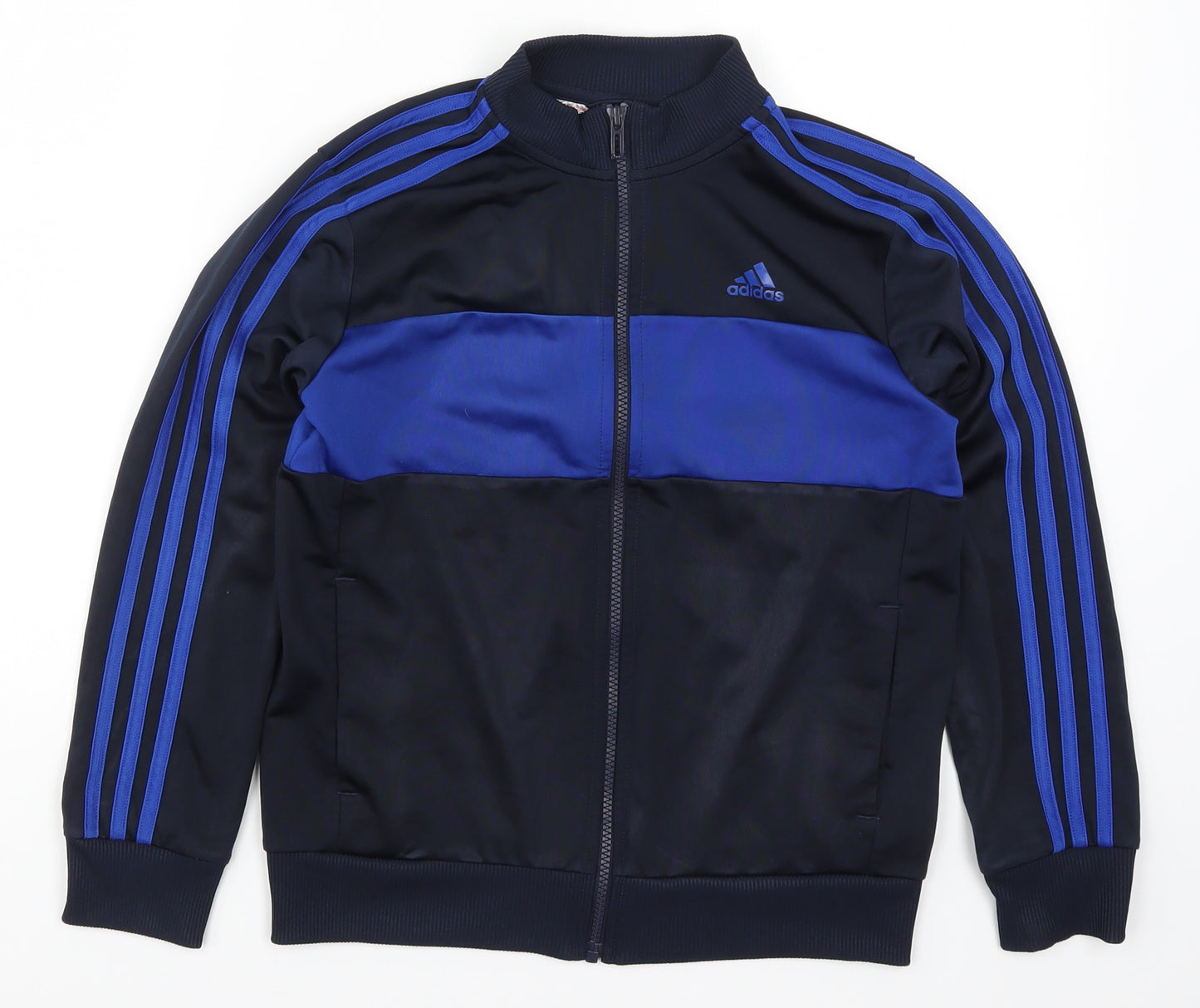 adidas Boys Blue Striped  Full Zip Sweatshirt Size 10-11 Years