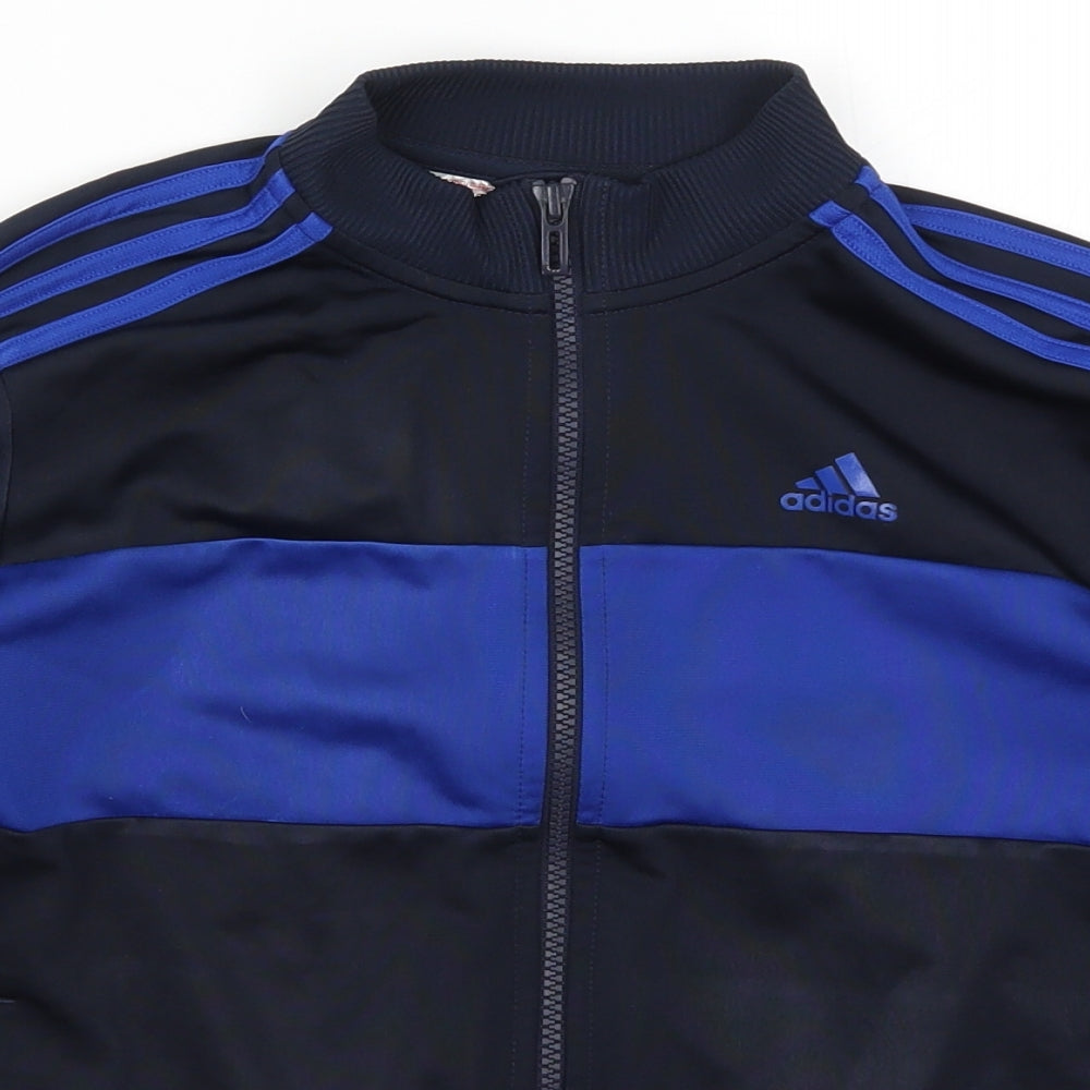 adidas Boys Blue Striped  Full Zip Sweatshirt Size 10-11 Years