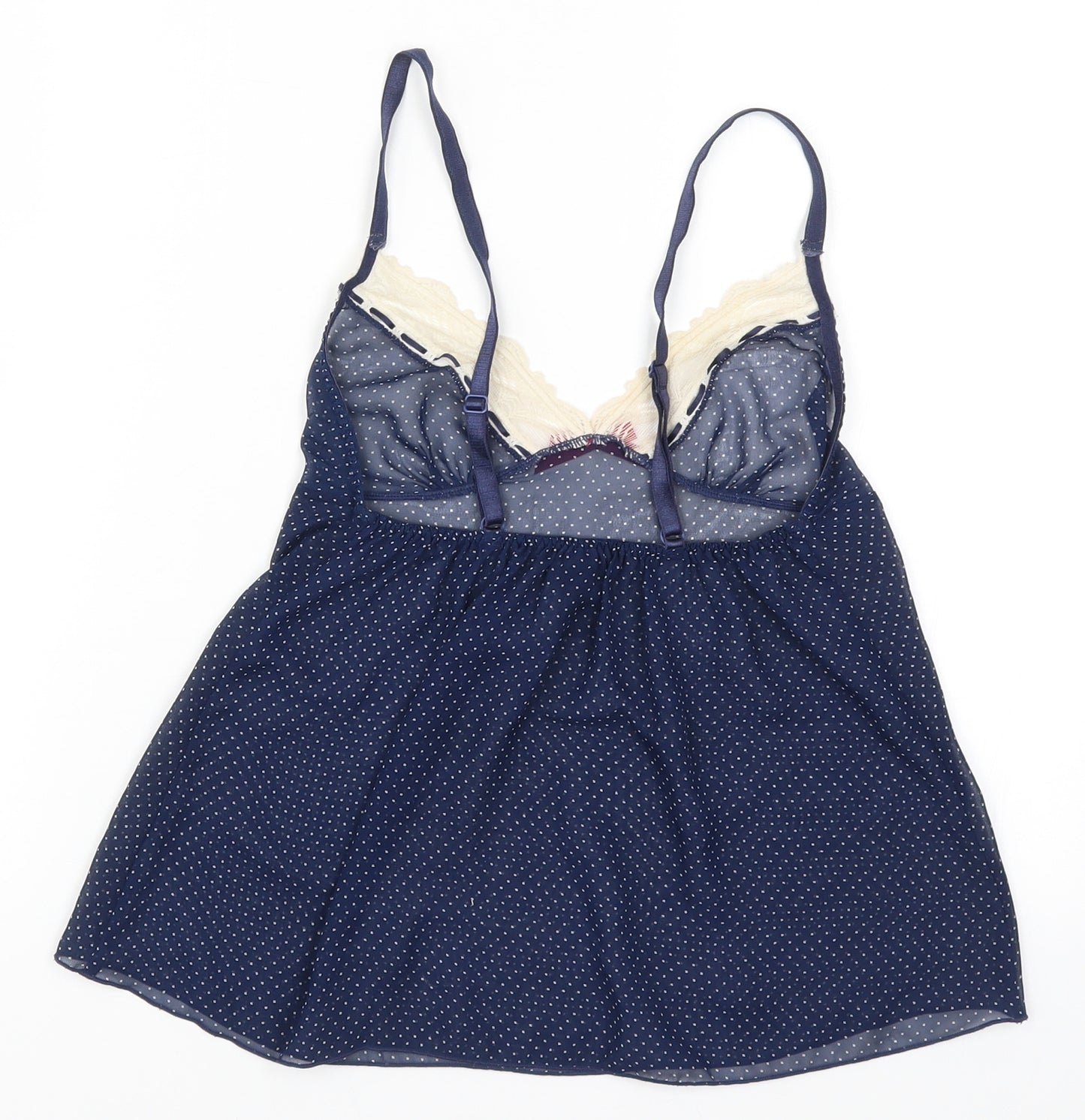 Knckerbox Womens Blue Polka Dot Lace Cami Pyjama Top Size 8