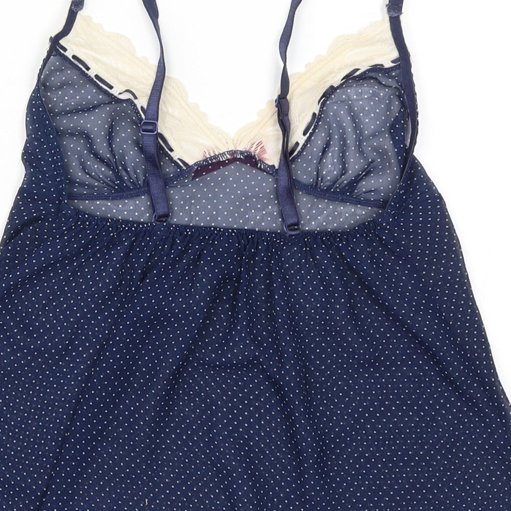 Knckerbox Womens Blue Polka Dot Lace Cami Pyjama Top Size 8