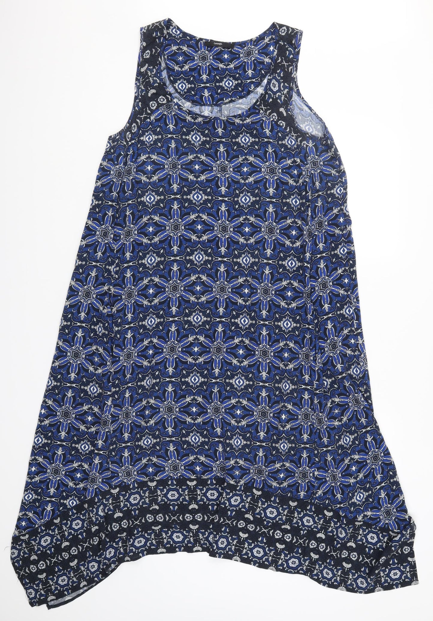 George Womens Blue Geometric  Tank Dress  Size 18