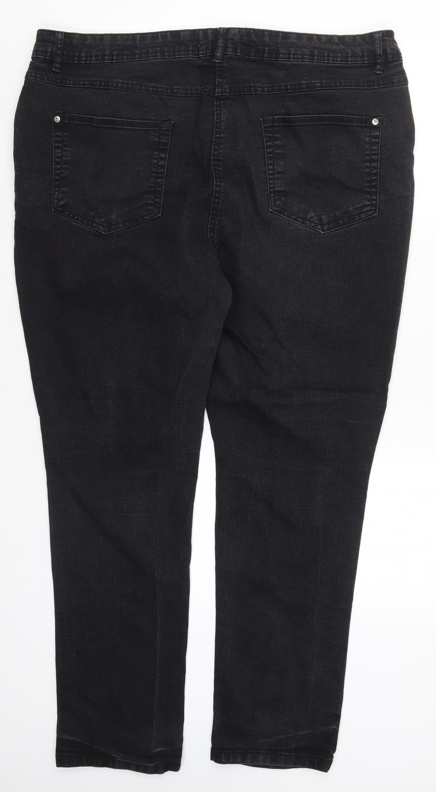 Yours Womens Black  Denim Straight Jeans Size 22 L29 in