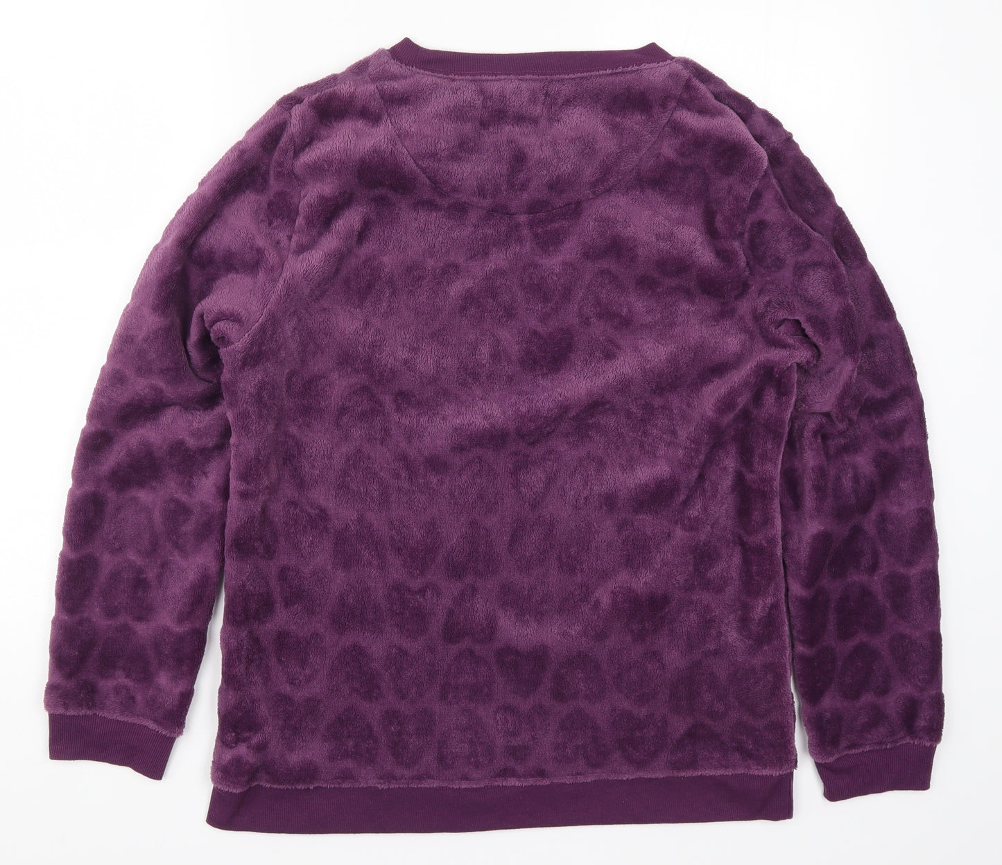 Primark Womens Purple Solid  Top Pyjama Top Size 12  - Love Hearts