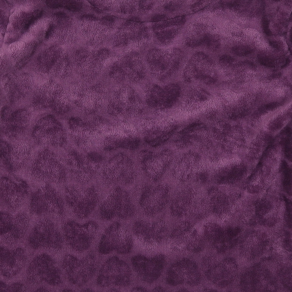 Primark Womens Purple Solid  Top Pyjama Top Size 12  - Love Hearts