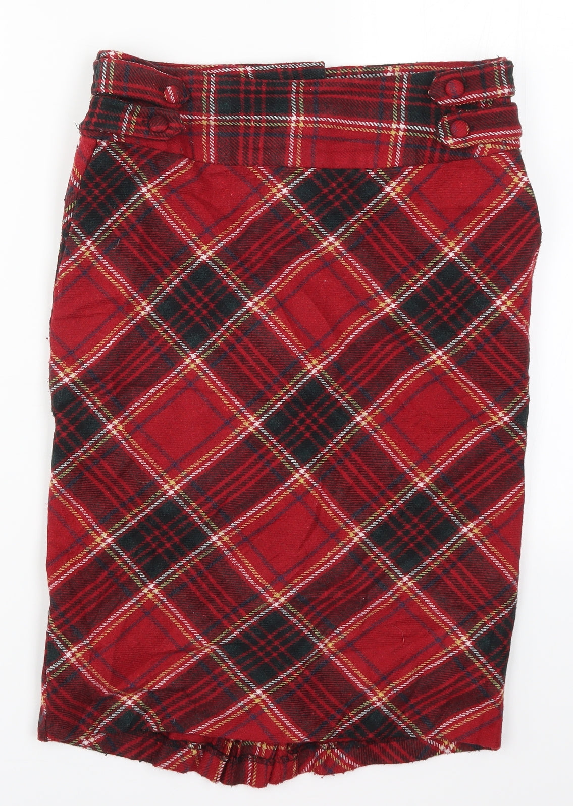 Atmosphere Womens Red Check  Straight & Pencil Skirt Size 8