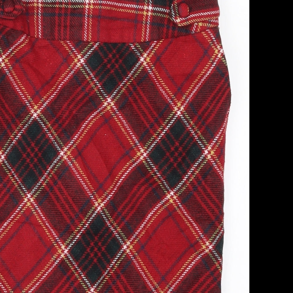 Atmosphere Womens Red Check  Straight & Pencil Skirt Size 8