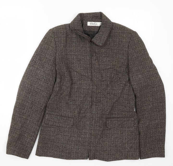 M&Co Womens Brown Jacket Size 12