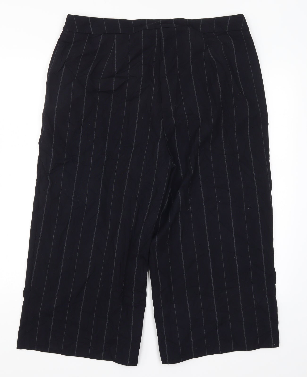 Capsule Womens Blue Striped  Cropped Trousers Size 18