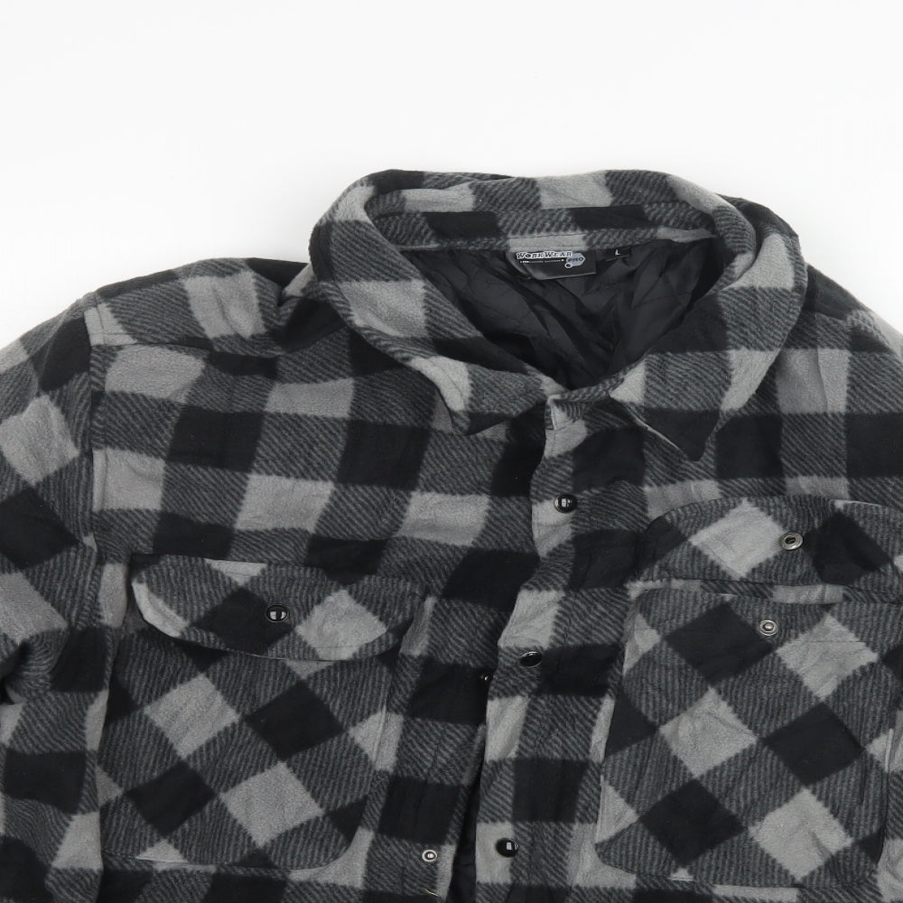 Workswear Mens Black Check  Jacket  Size L