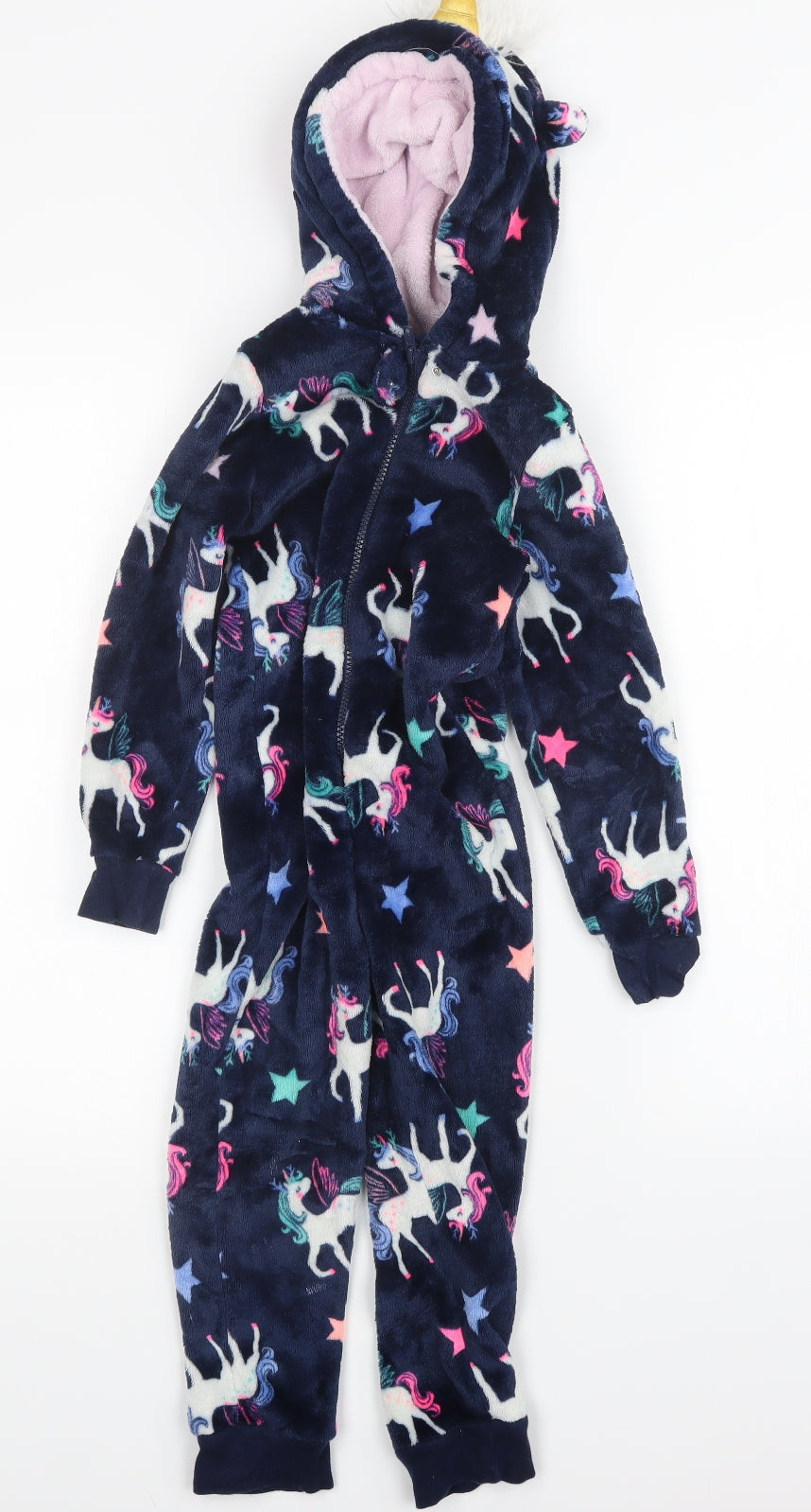 Matalan Girls Blue Geometric  Top One Piece Size 4-5 Years