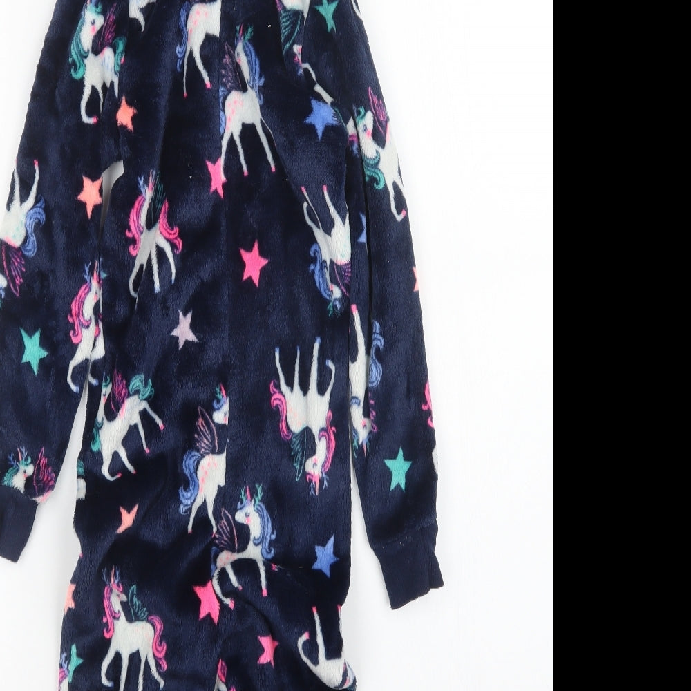 Matalan Girls Blue Geometric  Top One Piece Size 4-5 Years