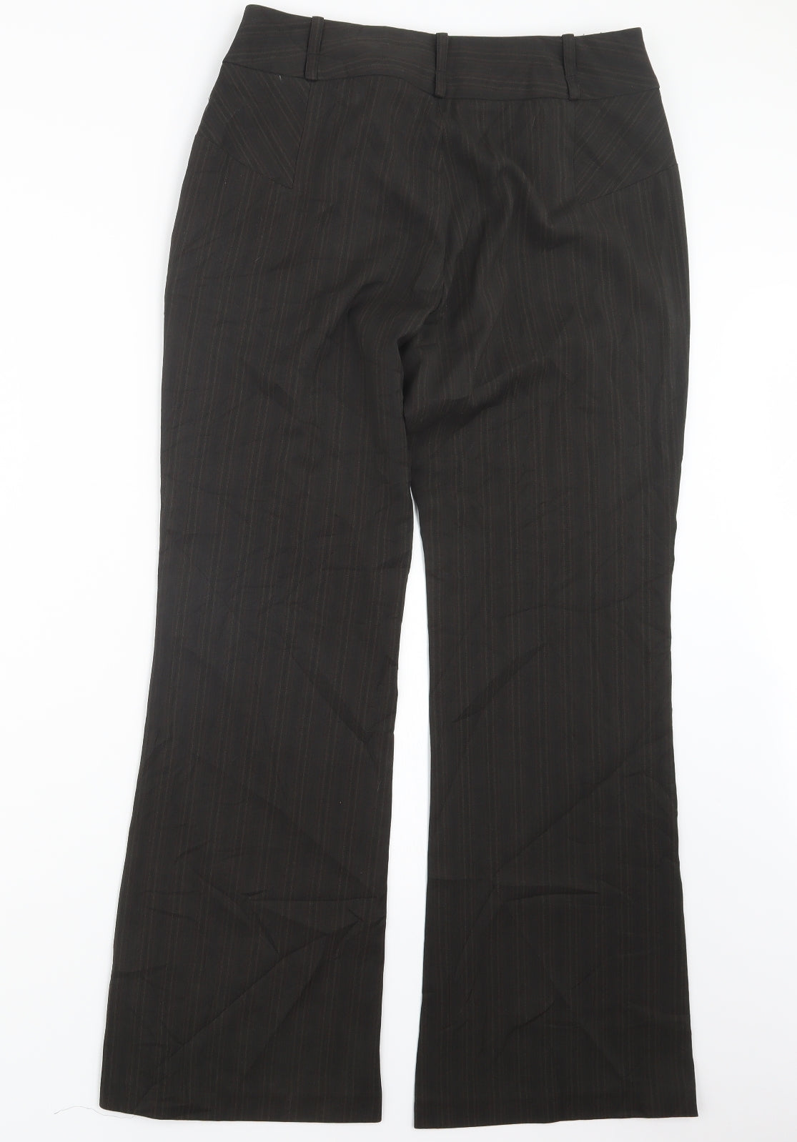 NEXT Womens Brown Striped  Trousers  Size 12 L30.5 in