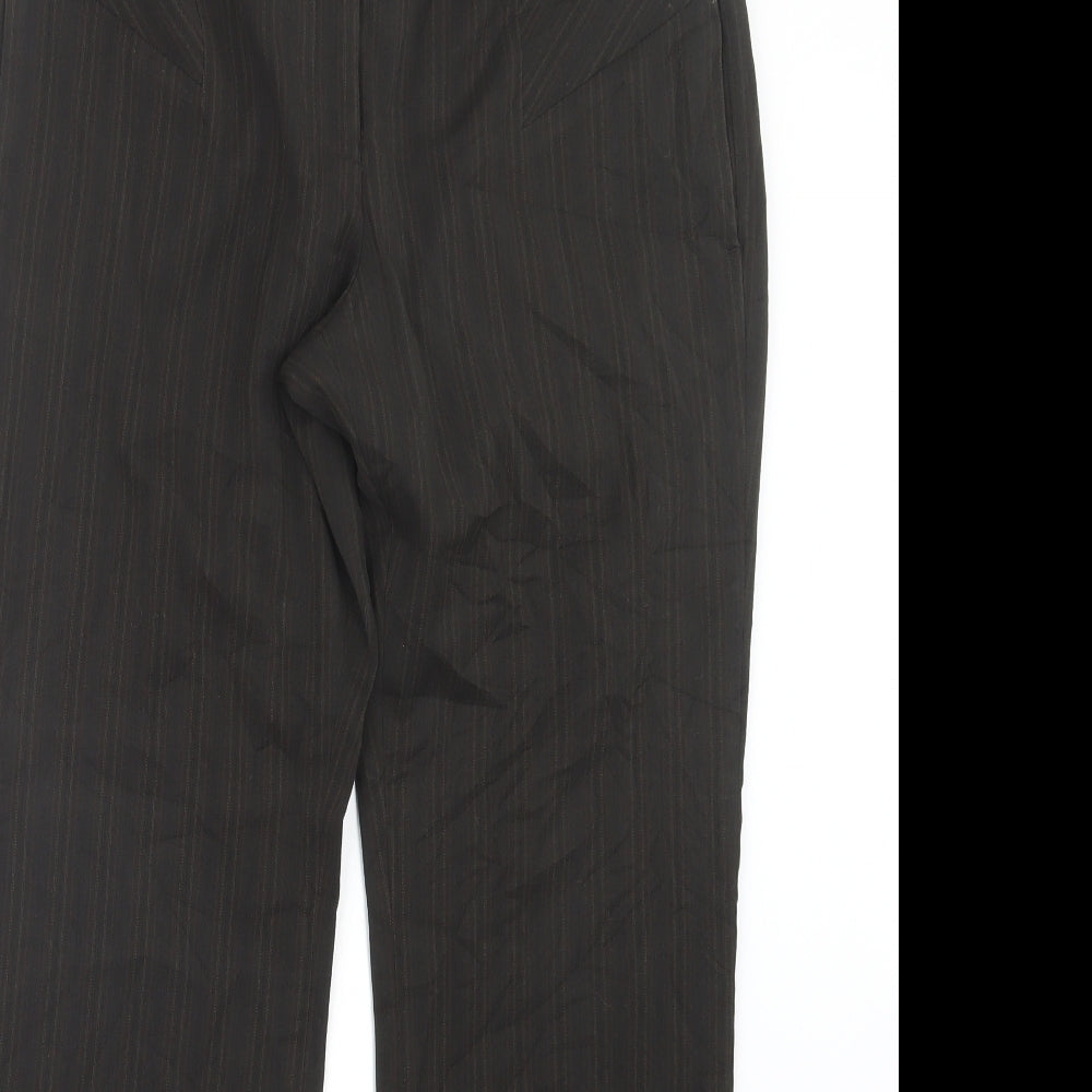 NEXT Womens Brown Striped  Trousers  Size 12 L30.5 in