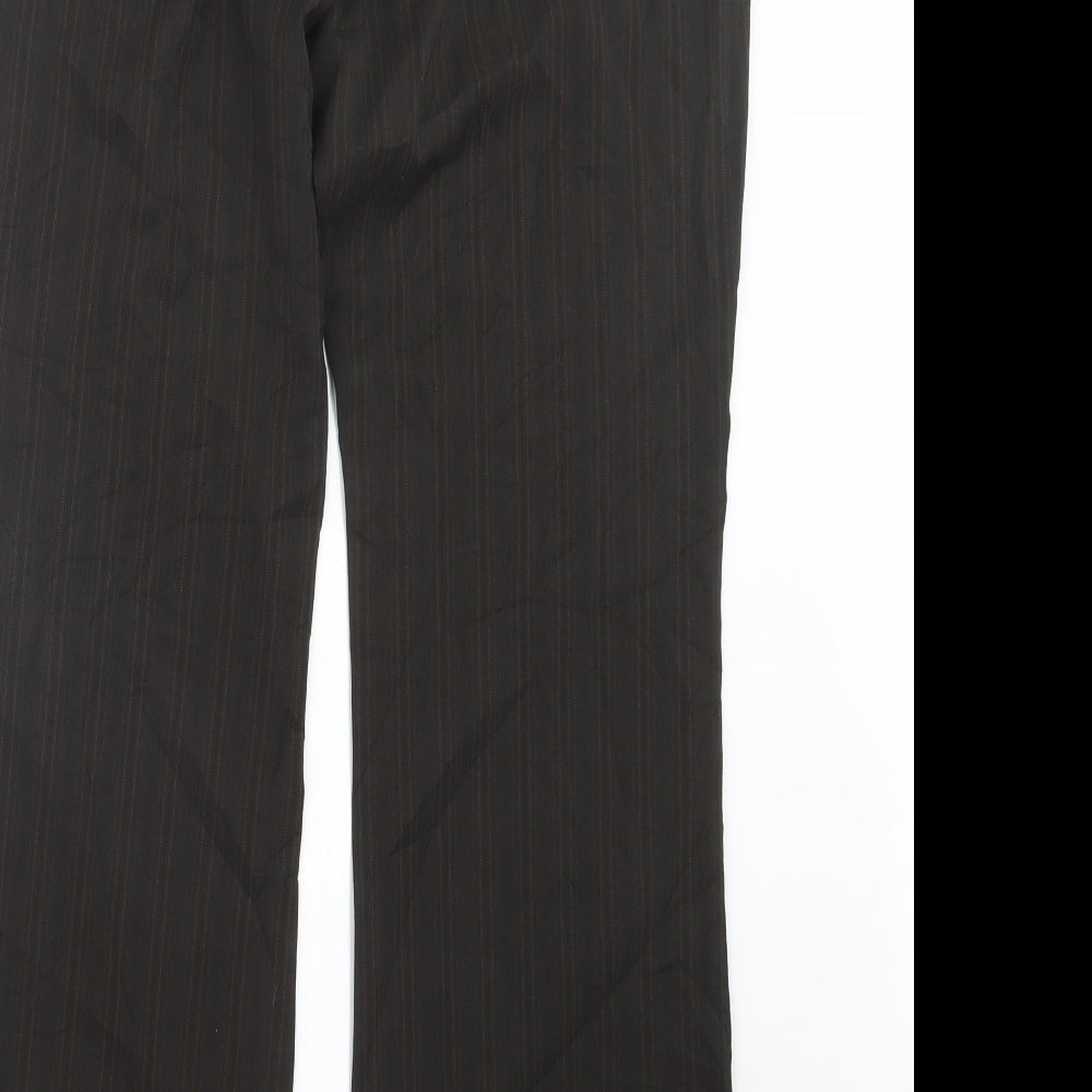 NEXT Womens Brown Striped  Trousers  Size 12 L30.5 in