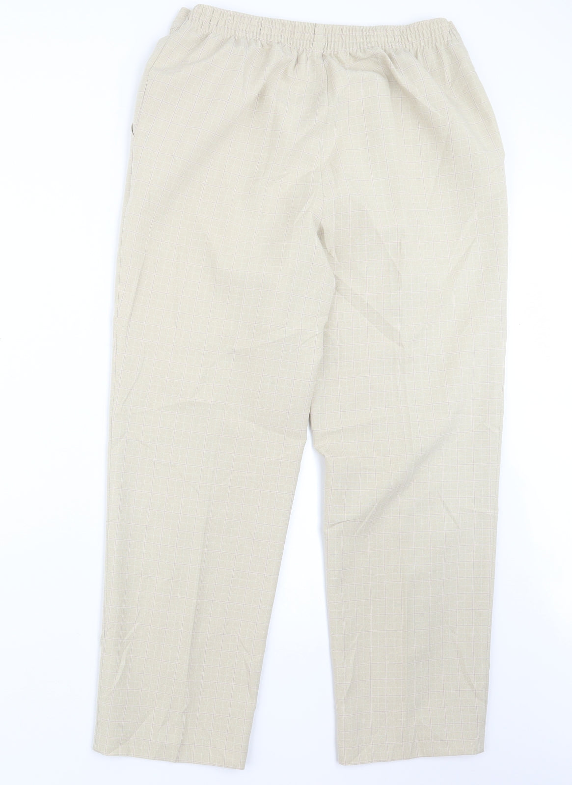 Marks and Spencer Womens Ivory Check  Trousers  Size 12 L25 in
