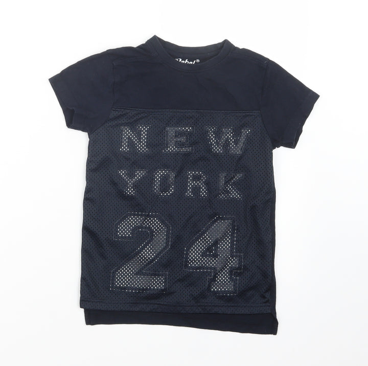 Rebel Boys Blue Basic T-Shirt Size 5-6 Years