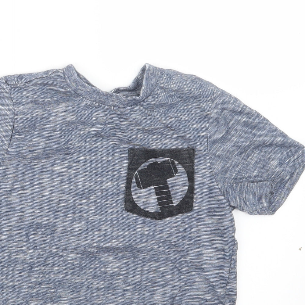 Tesco Boys Blue   Basic T-Shirt Size 6-7 Years  - Avengers