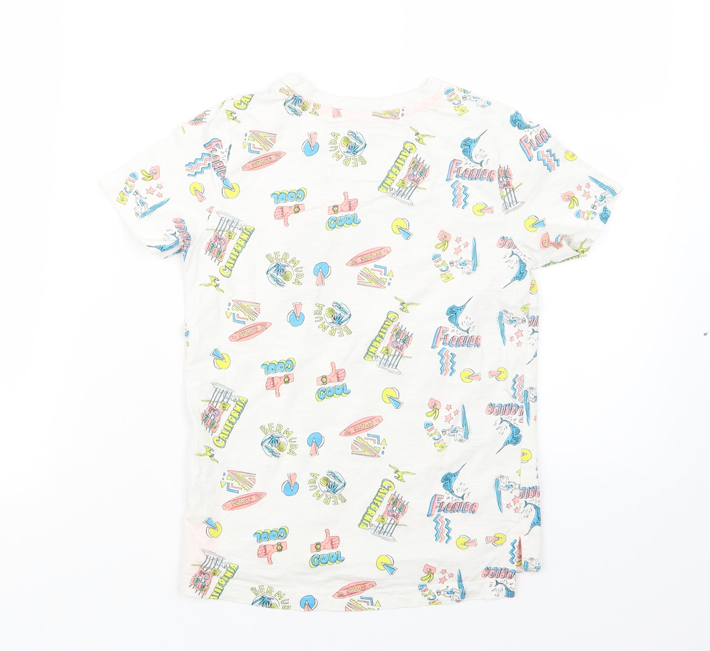 TU Boys White Geometric  Basic T-Shirt Size 6 Years