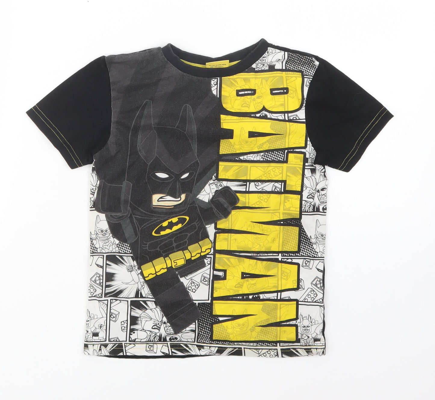 George Boys Black Geometric  Basic T-Shirt Size 5-6 Years  - Batman