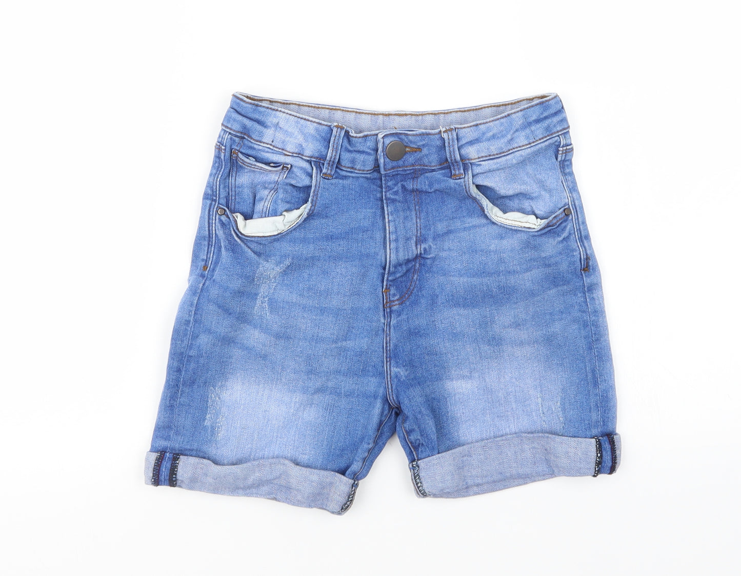 George Boys Blue  Denim Cargo Shorts Size 10-11 Years