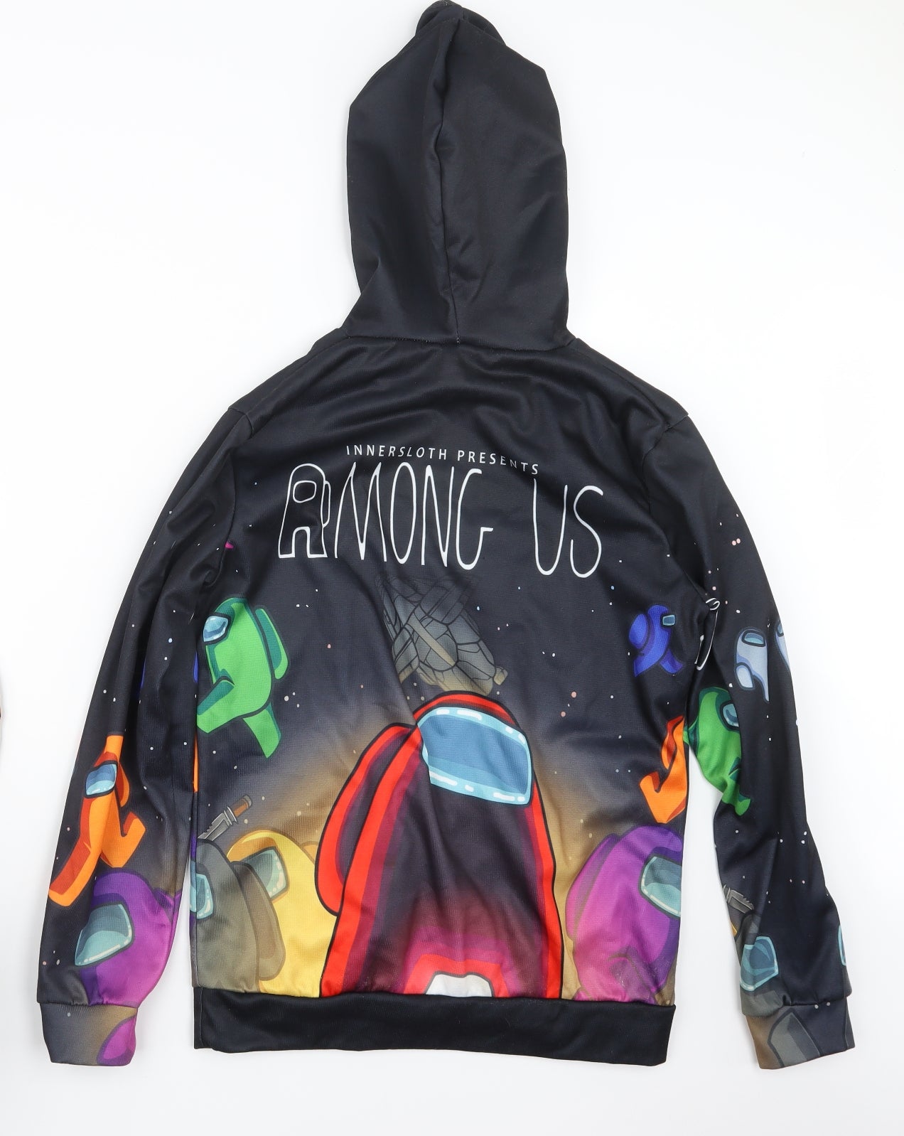 Preworn Mens Black Geometric  Pullover Hoodie Size S