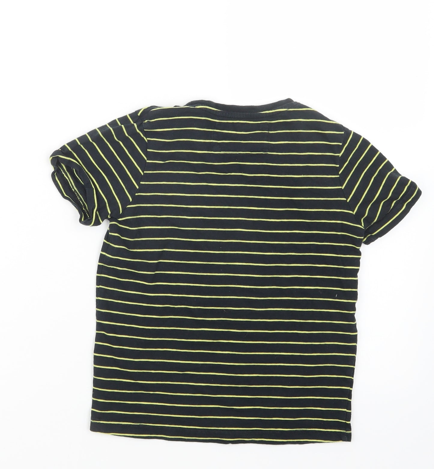 TU Boys Black Striped  Basic T-Shirt Size 7 Years