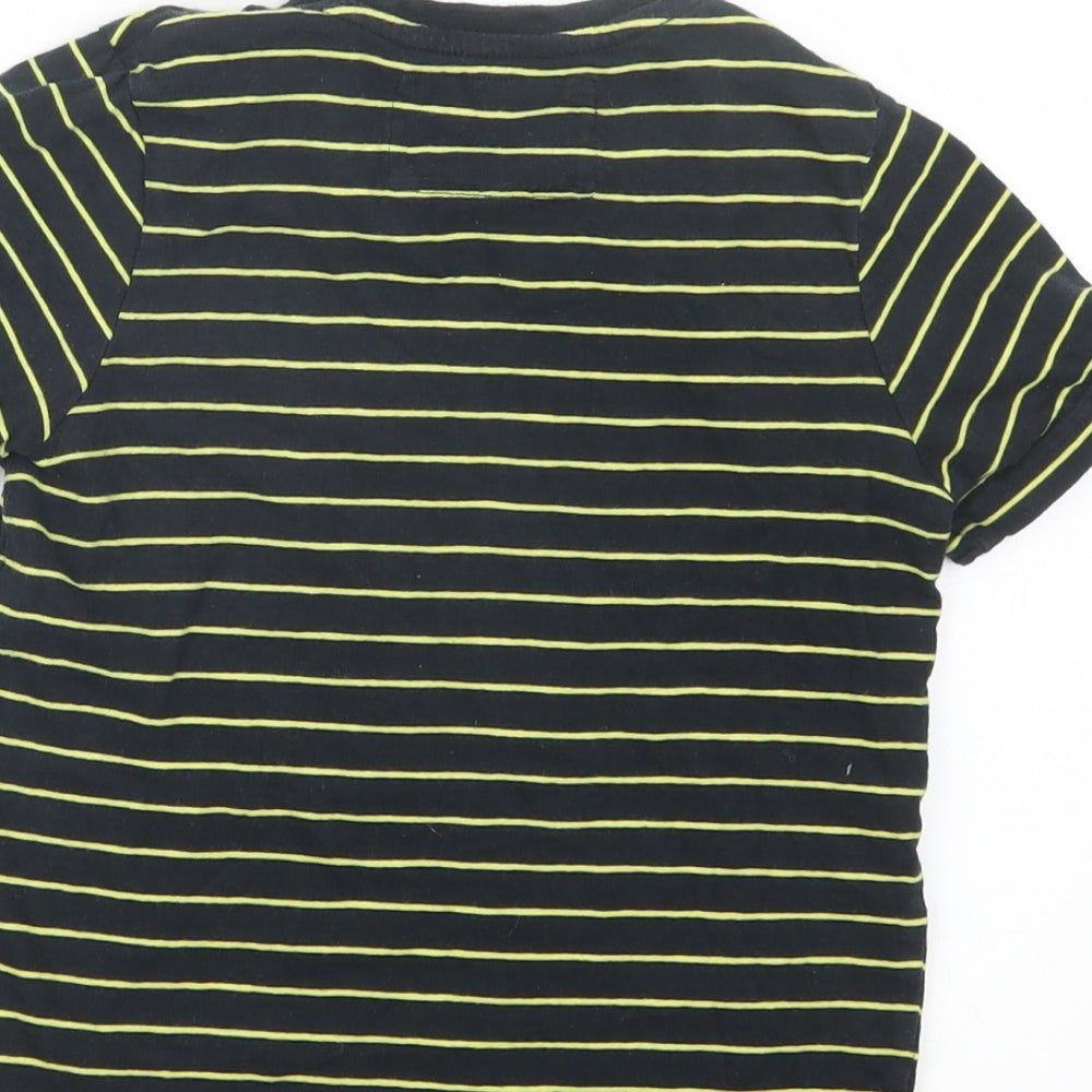 TU Boys Black Striped  Basic T-Shirt Size 7 Years