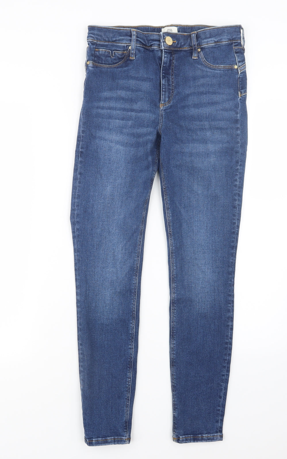 River Island Womens Blue  Denim Straight Jeans Size 12 L27 in