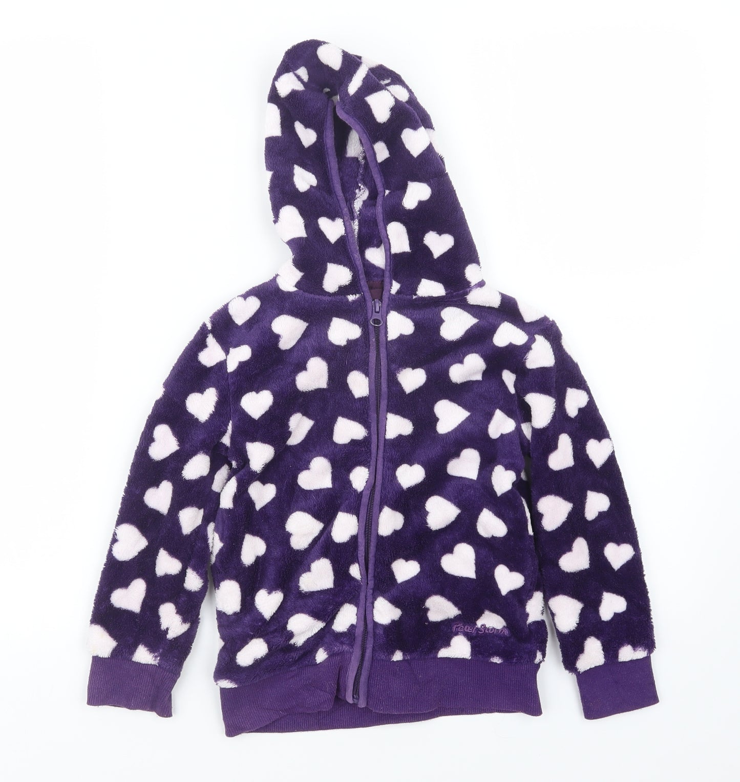 Peter Storm Girls Purple Geometric  Full Zip Hoodie Size 3-4 Years