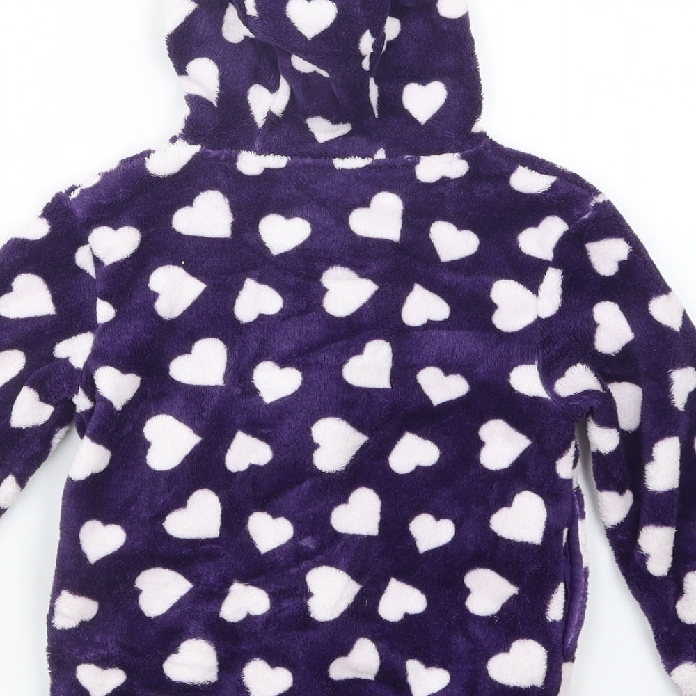 Peter Storm Girls Purple Geometric  Full Zip Hoodie Size 3-4 Years