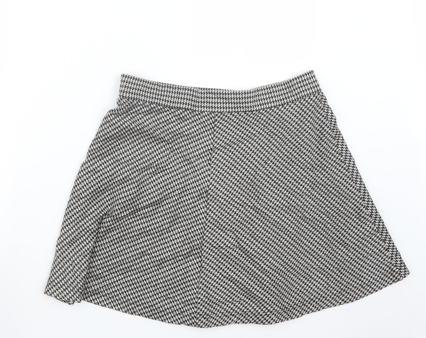 George Womens Black Houndstooth  A-Line Skirt Size 12