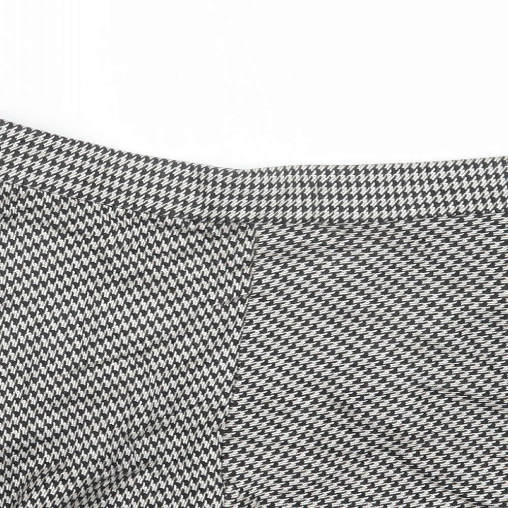 George Womens Black Houndstooth  A-Line Skirt Size 12
