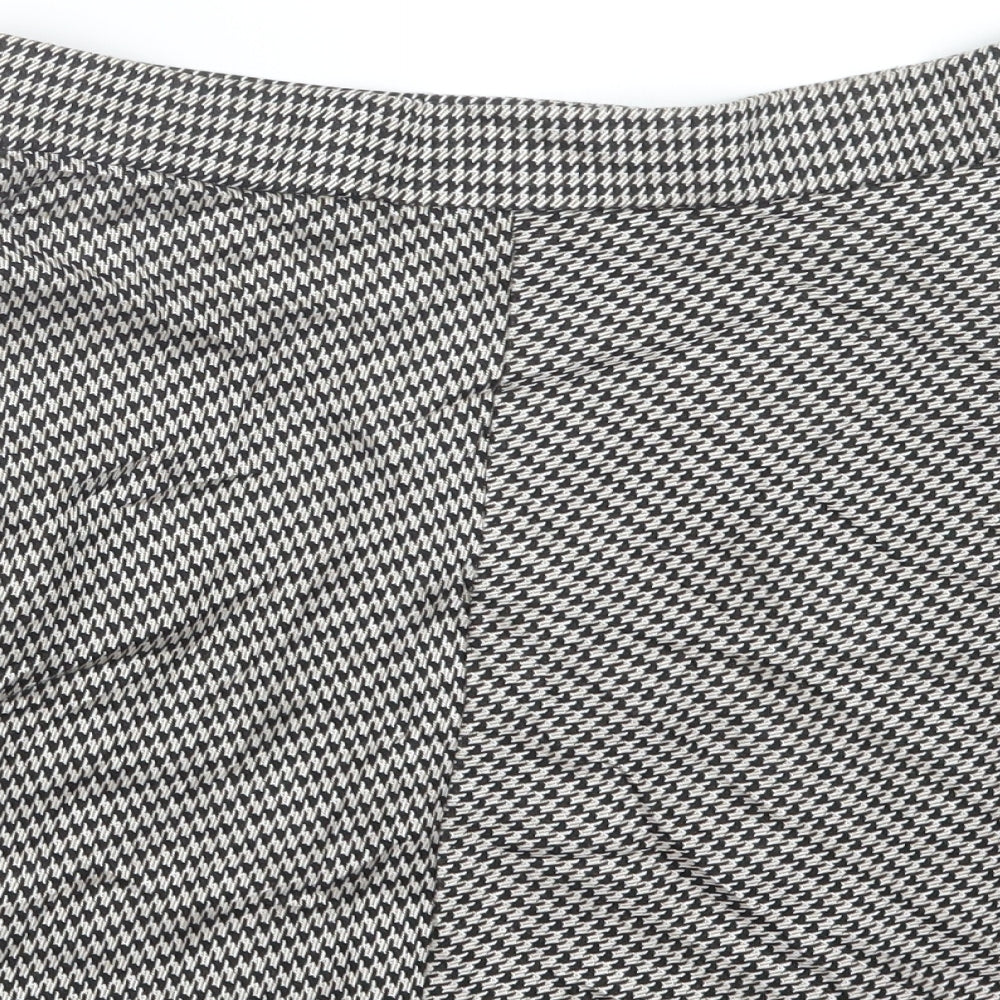 George Womens Black Houndstooth  A-Line Skirt Size 12