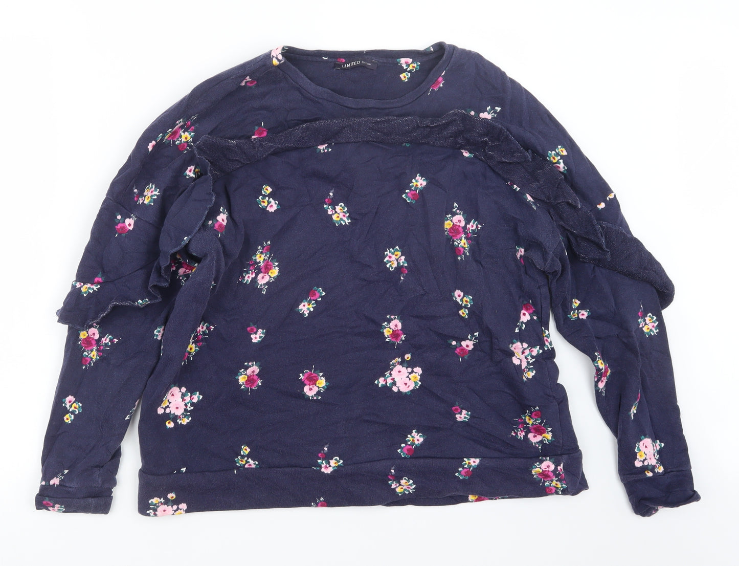 Marks and Spencer Womens Blue Floral  Pullover Jumper Size 16