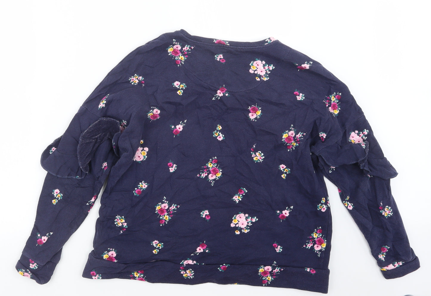 Marks and Spencer Womens Blue Floral  Pullover Jumper Size 16