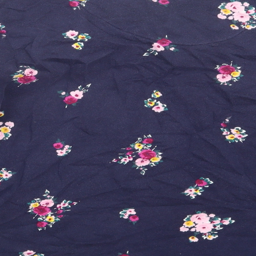 Marks and Spencer Womens Blue Floral  Pullover Jumper Size 16