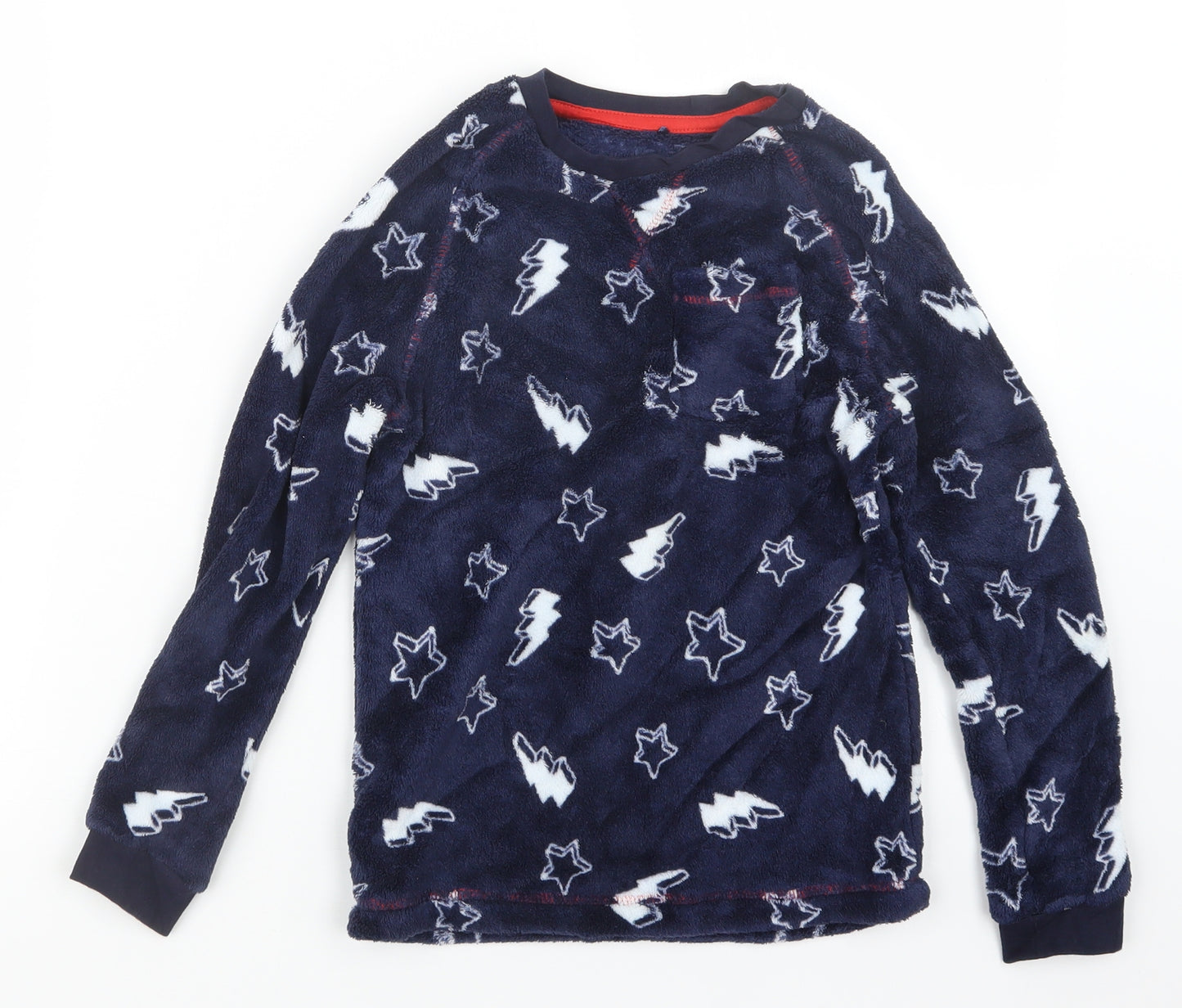 George Boys Blue Geometric   Pyjama Top Size 8-9 Years