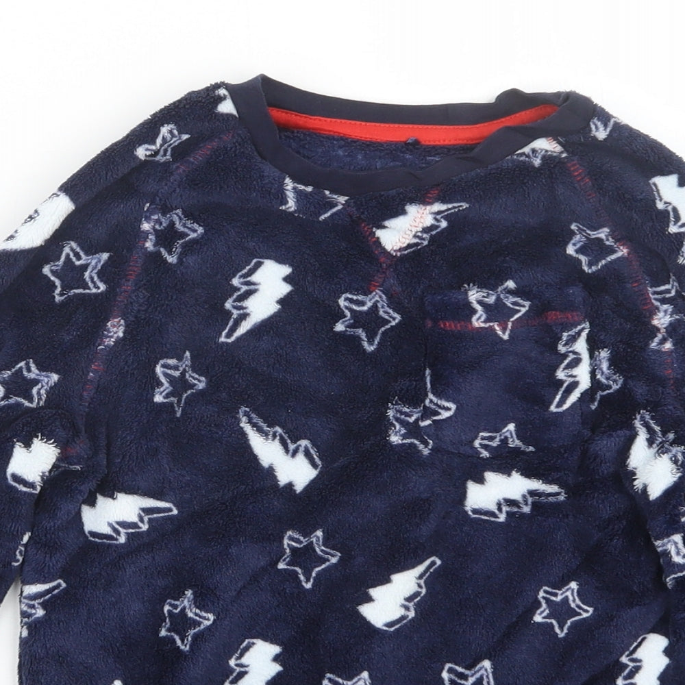 George Boys Blue Geometric   Pyjama Top Size 8-9 Years