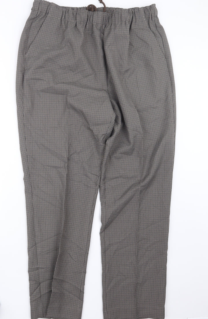 Premier Man Mens Brown Houndstooth Trousers Size 36 in L31 in