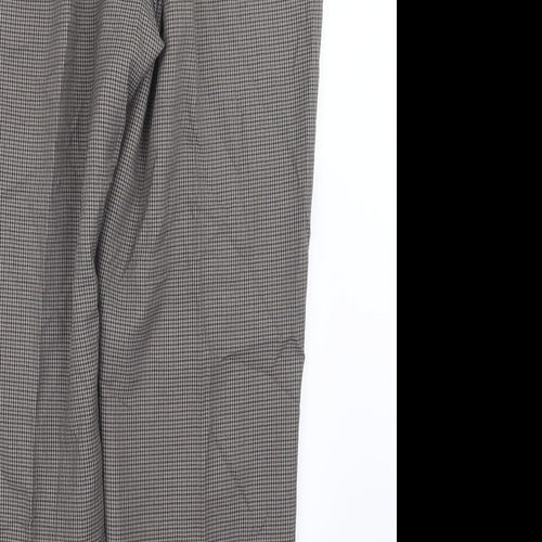 Premier Man Mens Brown Houndstooth  Trousers  Size 36 in L31 in