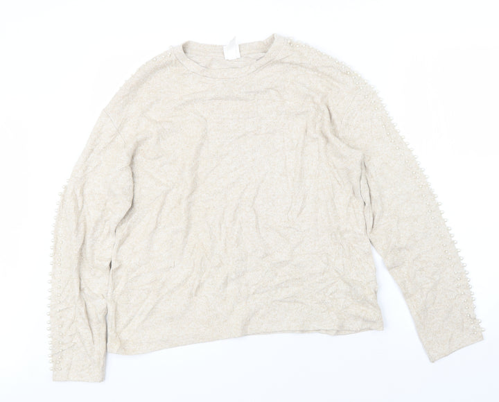 H&M Womens Beige   Pullover Jumper Size M