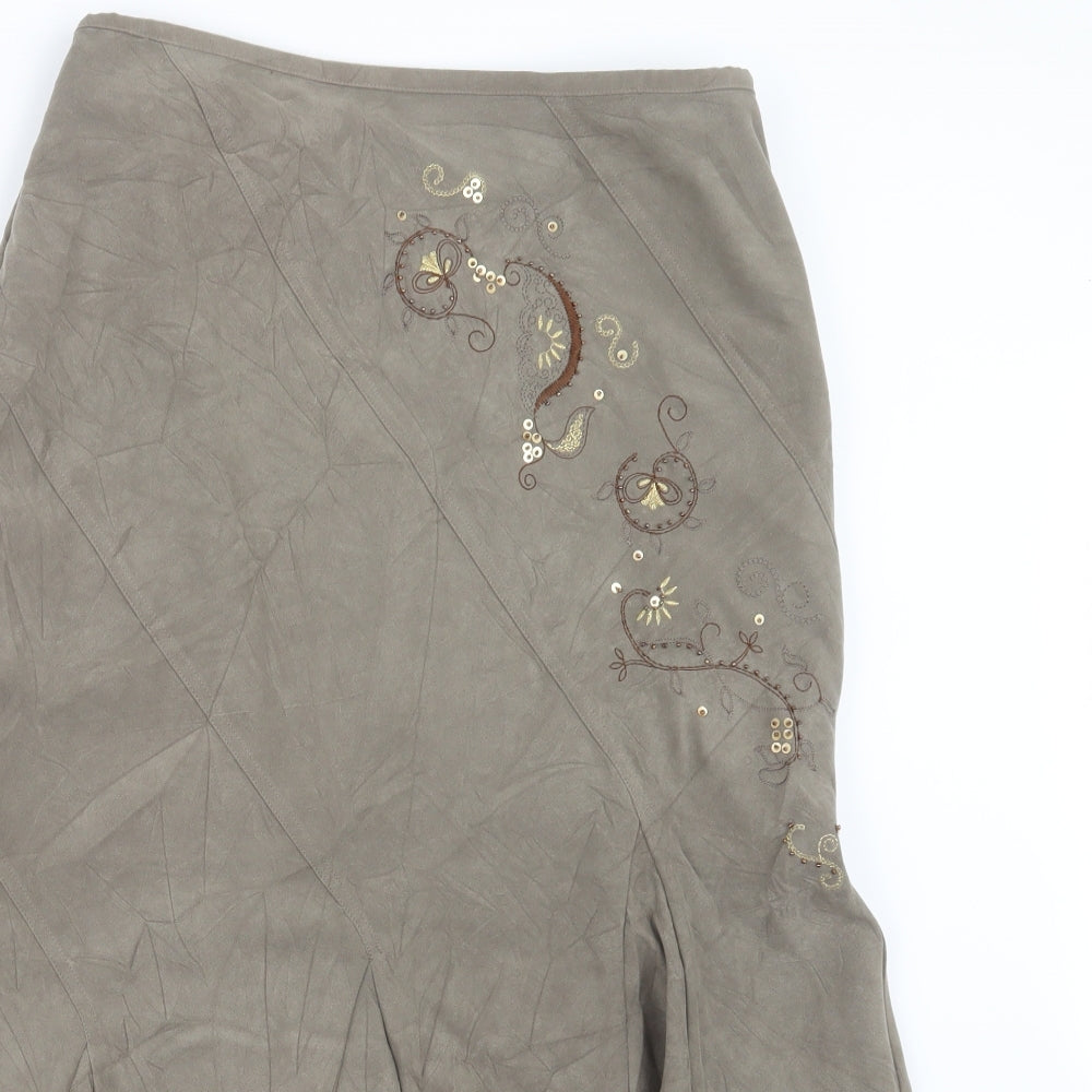 Debenhams Womens Green   A-Line Skirt Size 14