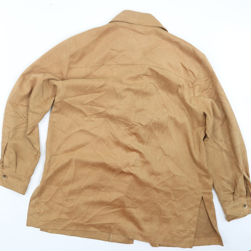 Tru Casual Mens Beige    Button-Up Size S