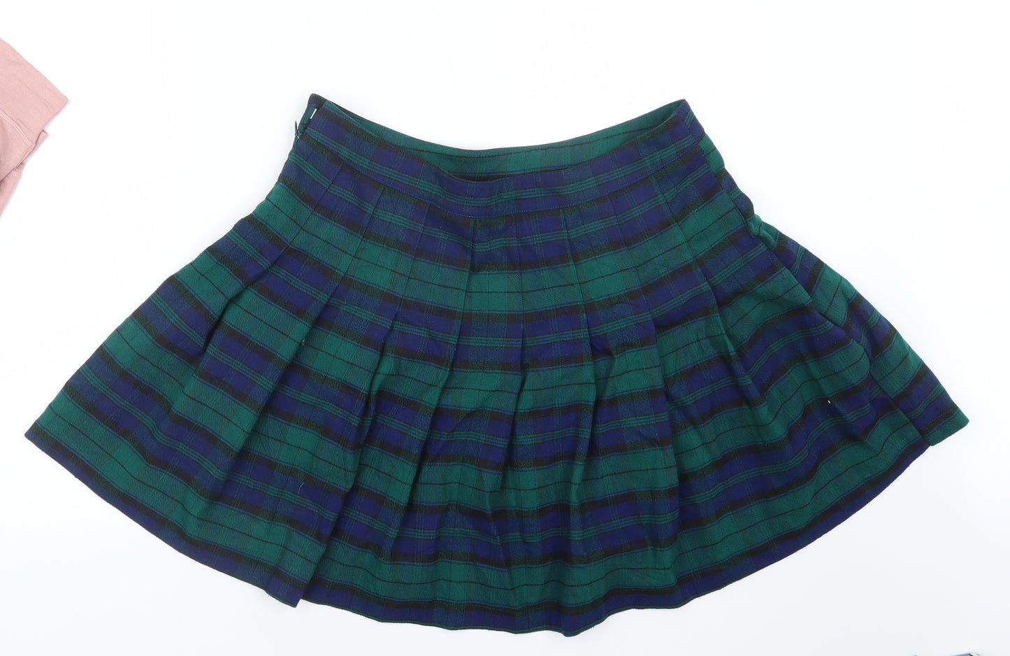 FOREVER 21 Womens Blue Check  A-Line Skirt Size 18