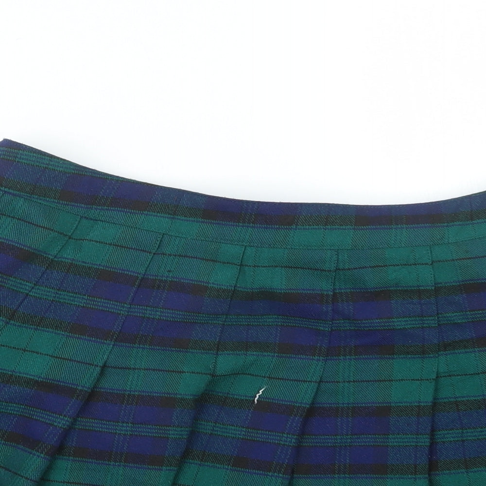 FOREVER 21 Womens Blue Check  A-Line Skirt Size 18
