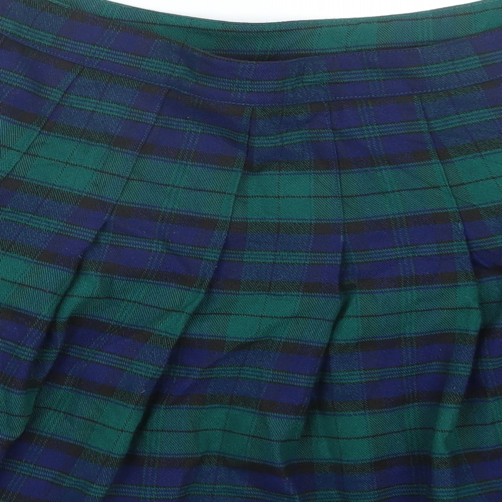 FOREVER 21 Womens Blue Check  A-Line Skirt Size 18