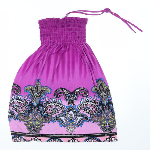 Preworn Womens Purple Geometric  Mini  Size 6